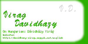 virag davidhazy business card
