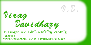 virag davidhazy business card